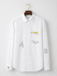 Verse Mindscape White Cotton Shirt