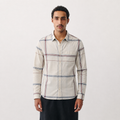 Beige Multi-Check Cotton Shirt