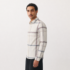 Beige Multi-Check Cotton Shirt
