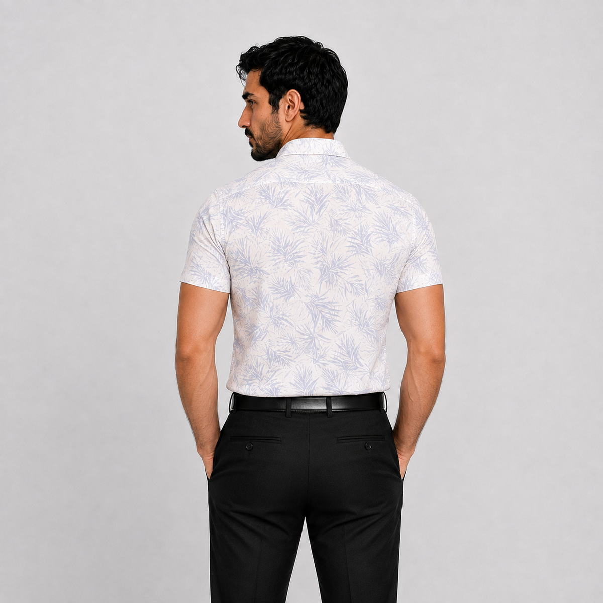 Blue Tropics Cotton Slub Shirt