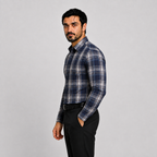Blue Plaid Cotton Shirt