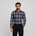 Blue Plaid Cotton Shirt