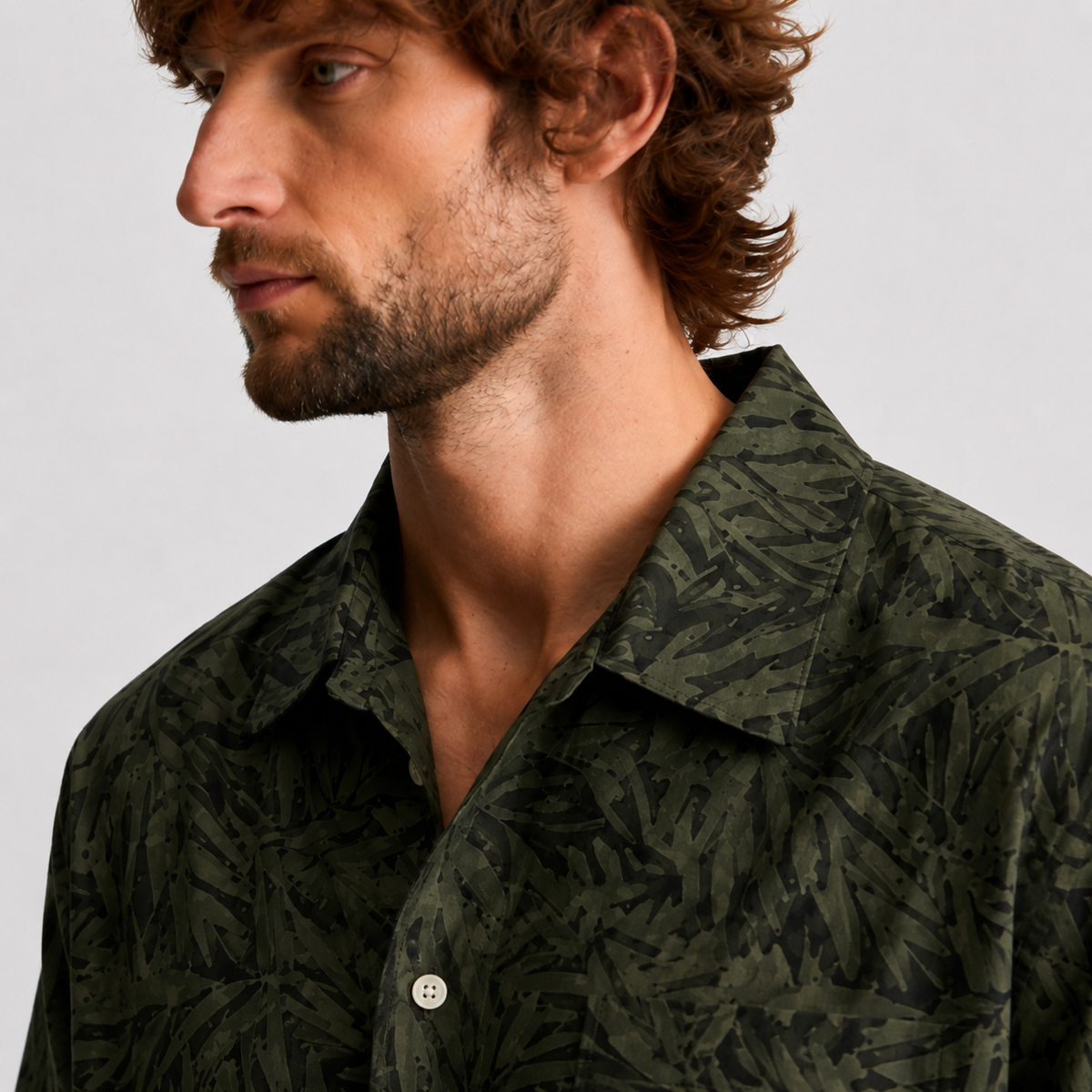 Olive Botanical Cotton Shirt