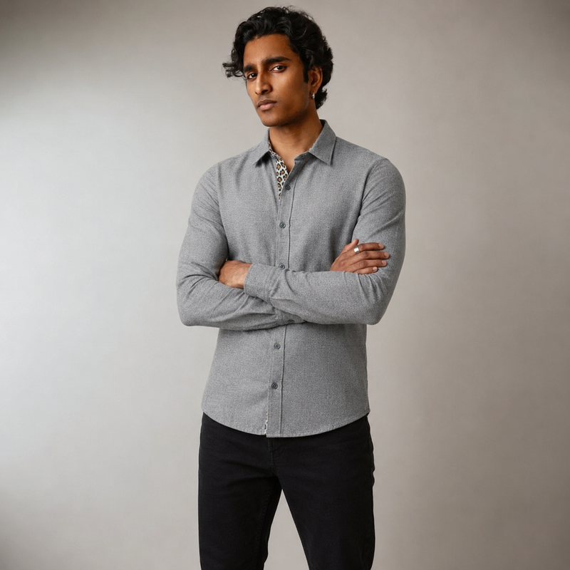 Ash Grey Linen Shirt