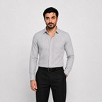 Grey Pinstripe Cotton Shirt