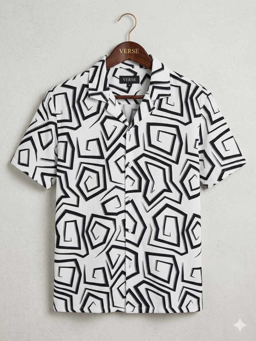 Verse Monochrome Maze Resort Shirt