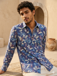 VERSE Midnight Tropics Linen Shirt