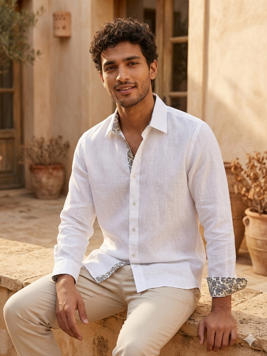 VERSE Classic White Linen Shirt