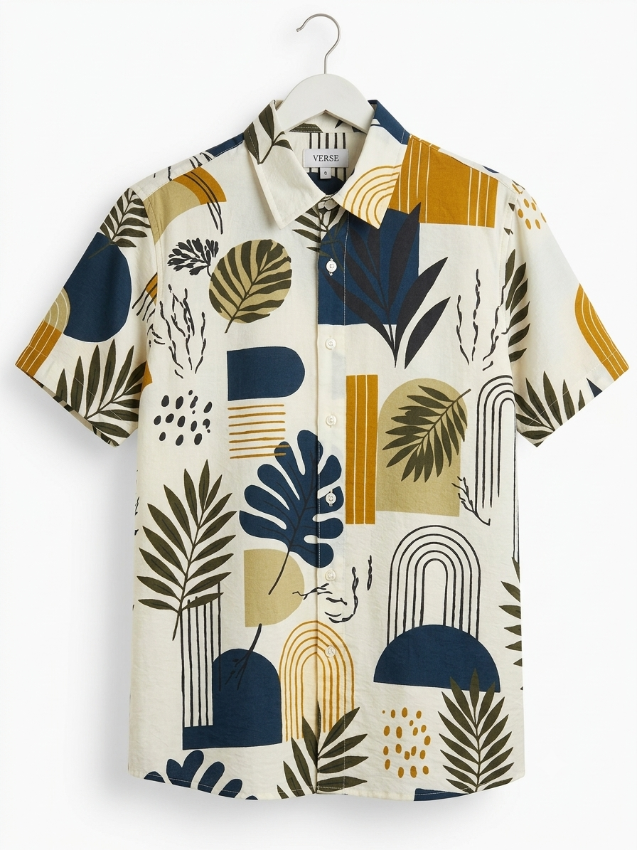 Verse Botanica Abstract Printed Shirt