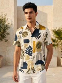 Verse Botanica Abstract Printed Shirt