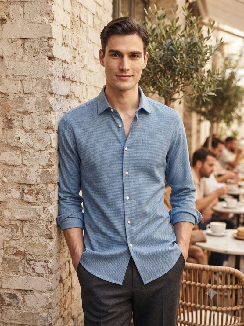 Azure Dobby Classic Shirt