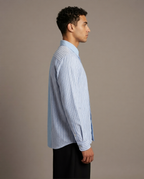 Blue Stripe Cotton Stretch Shirt