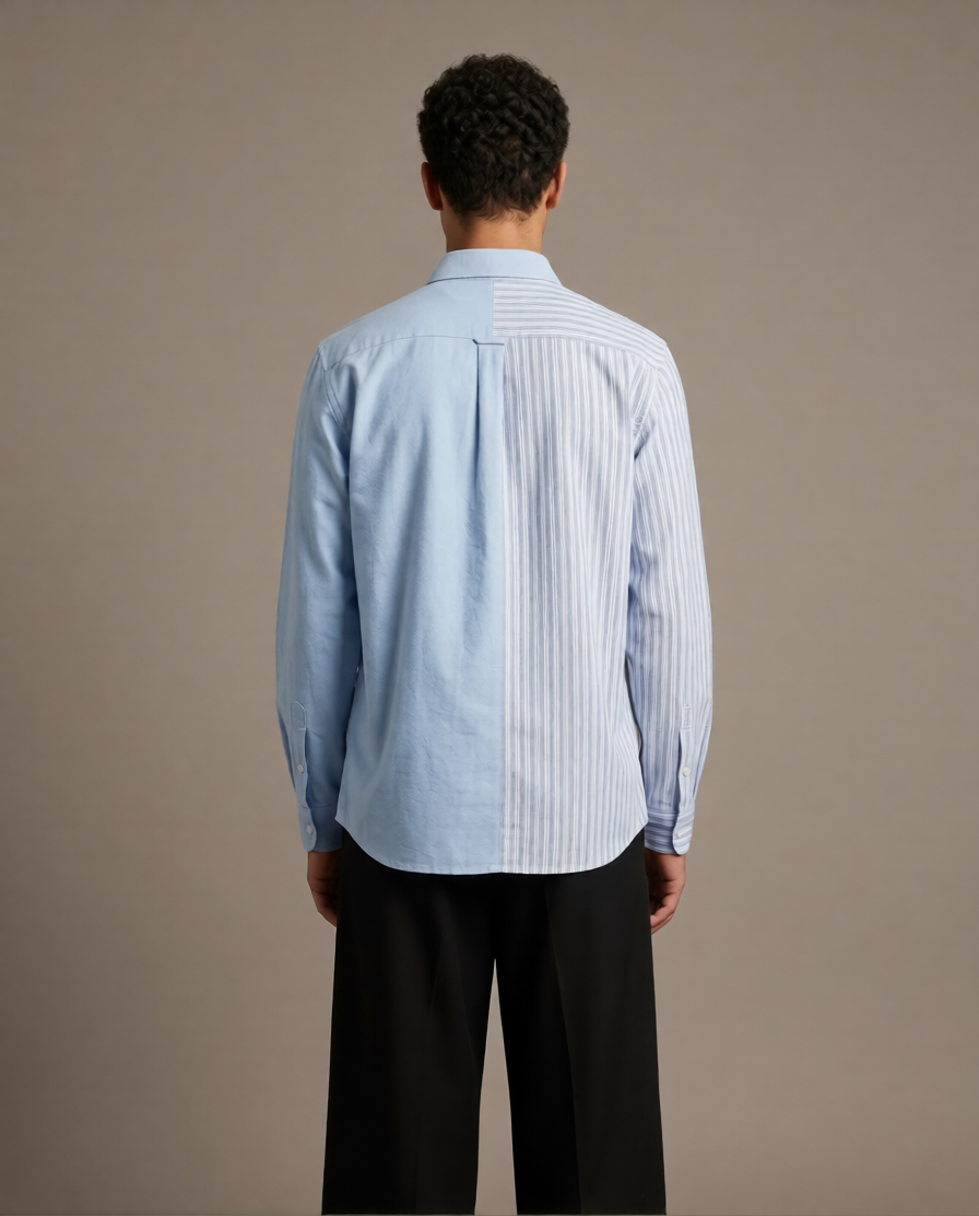 Blue Stripe Cotton Stretch Shirt