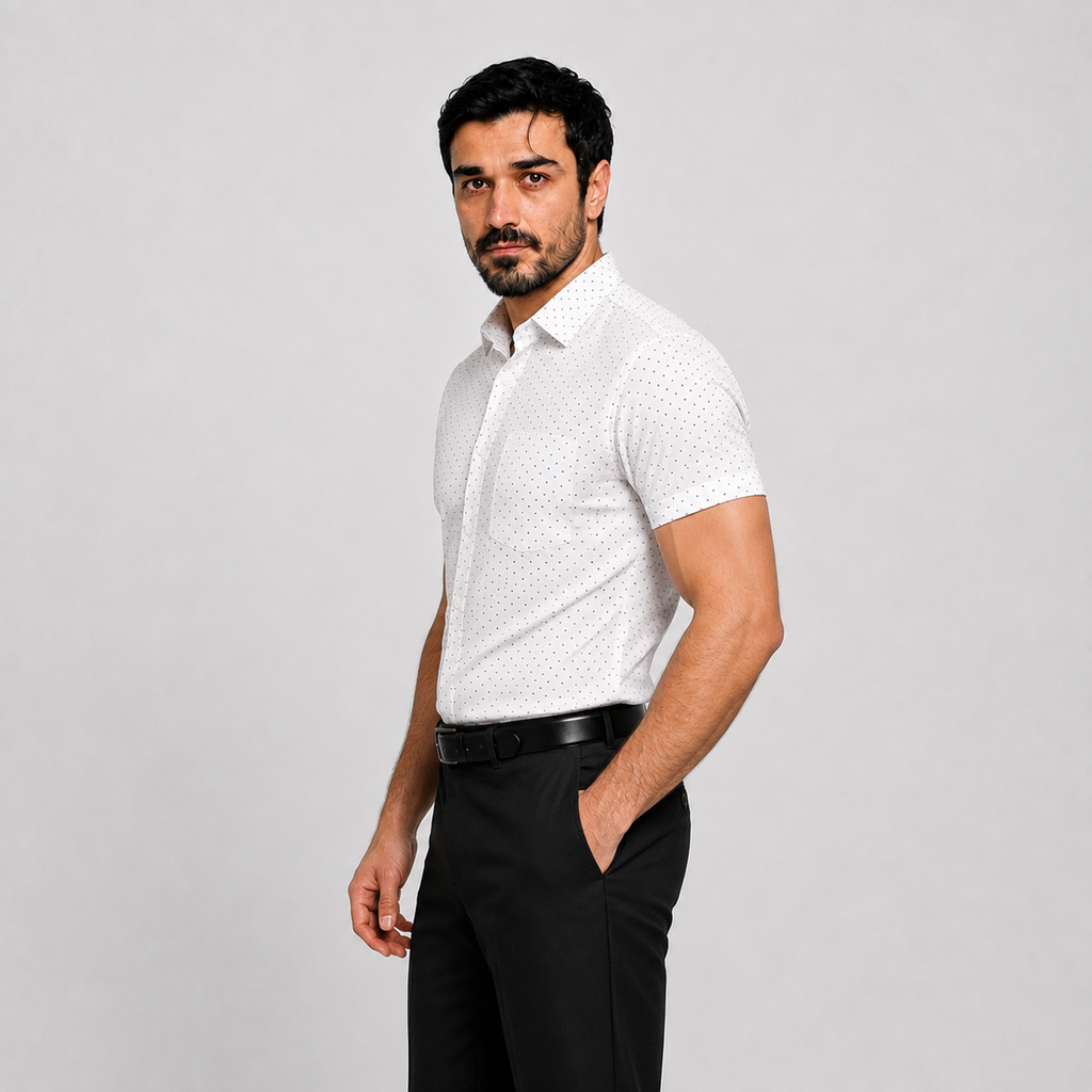 Micro Dot Cotton Shirt