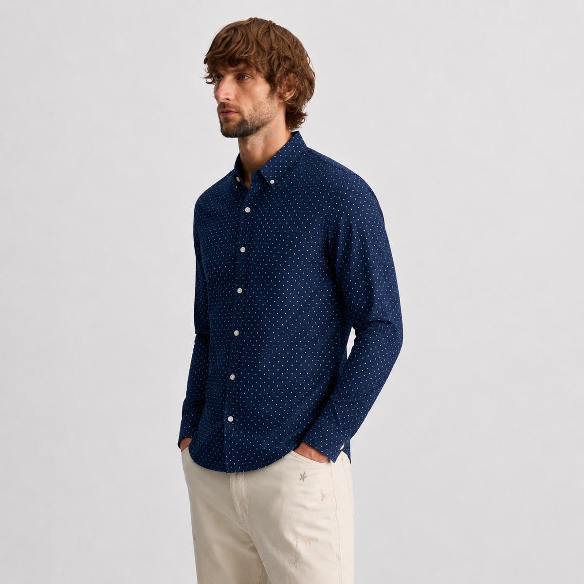 Midnight Dot Cotton shirt