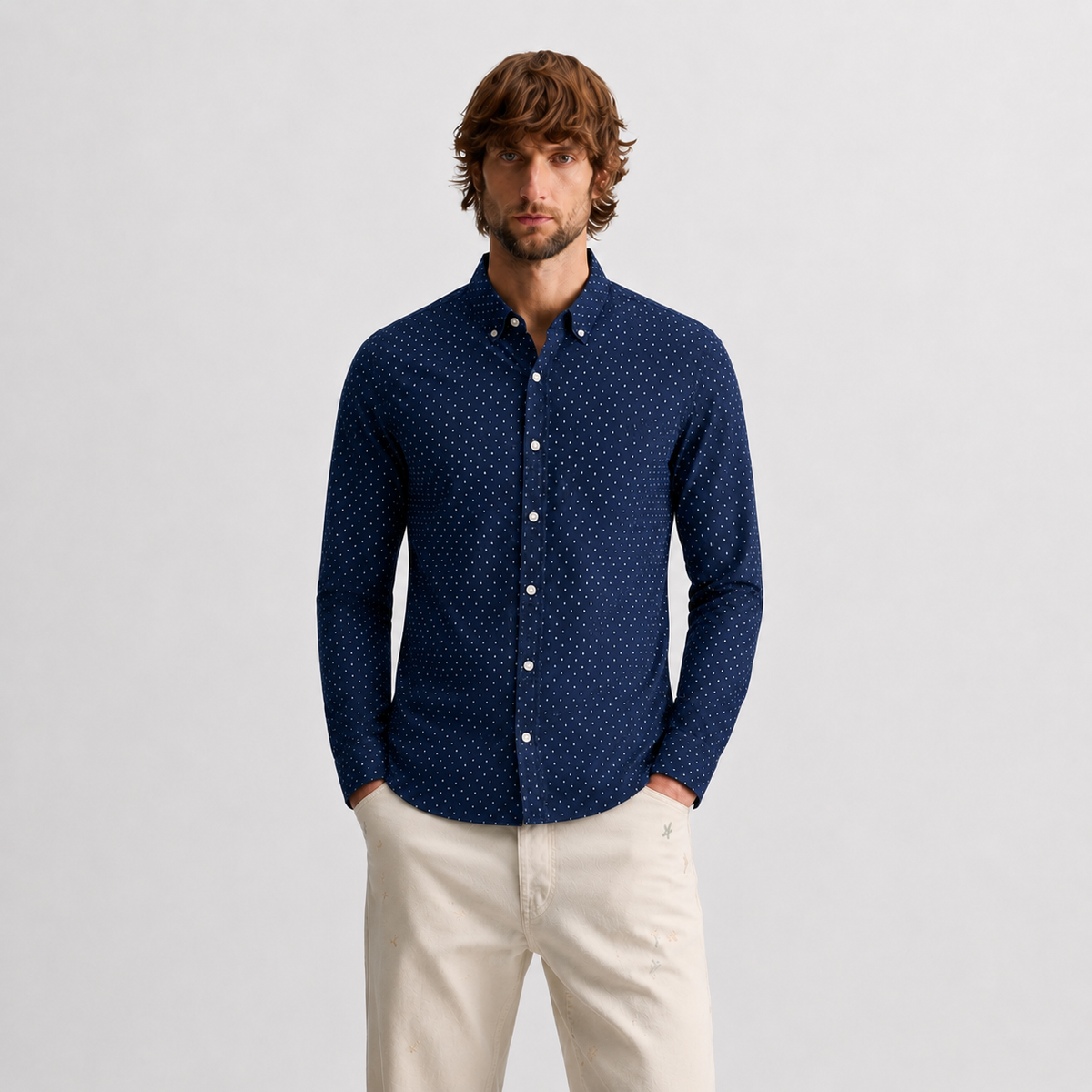 Midnight Dot Cotton shirt