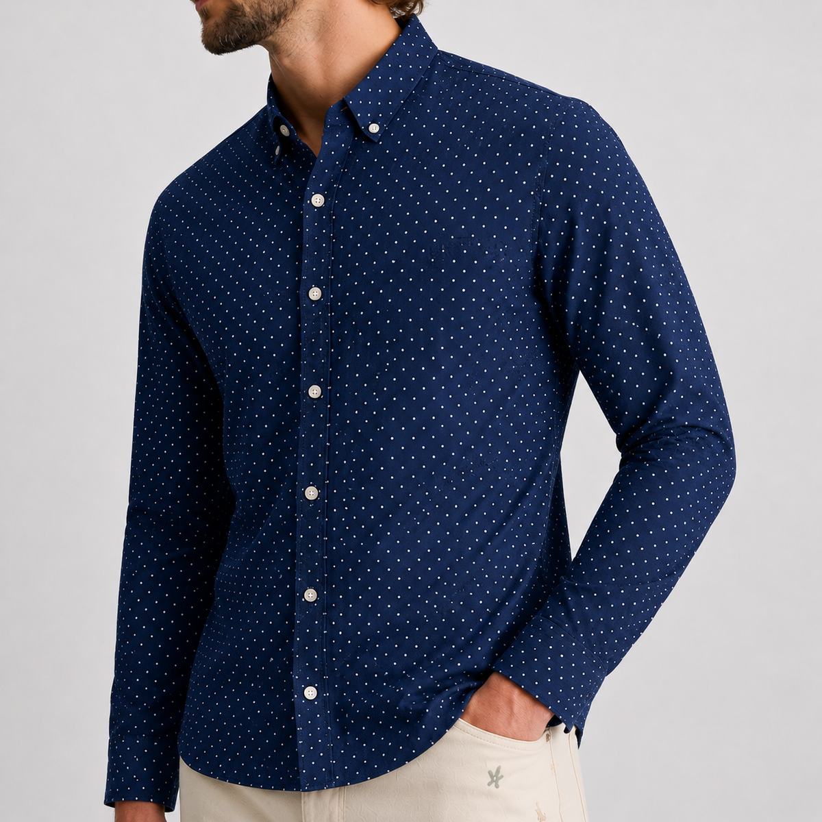 Midnight Dot Cotton shirt