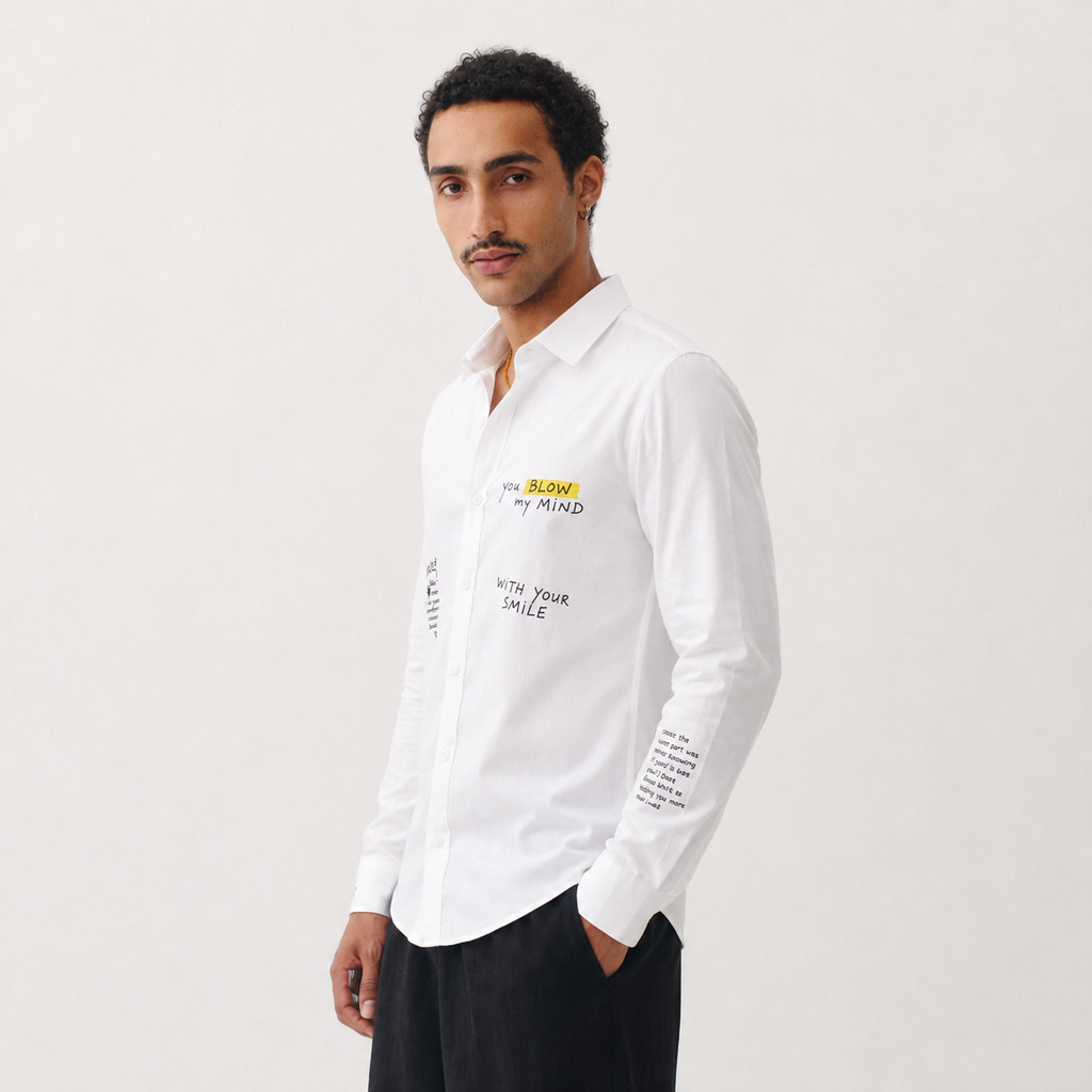 Mindscape White Cotton Shirt