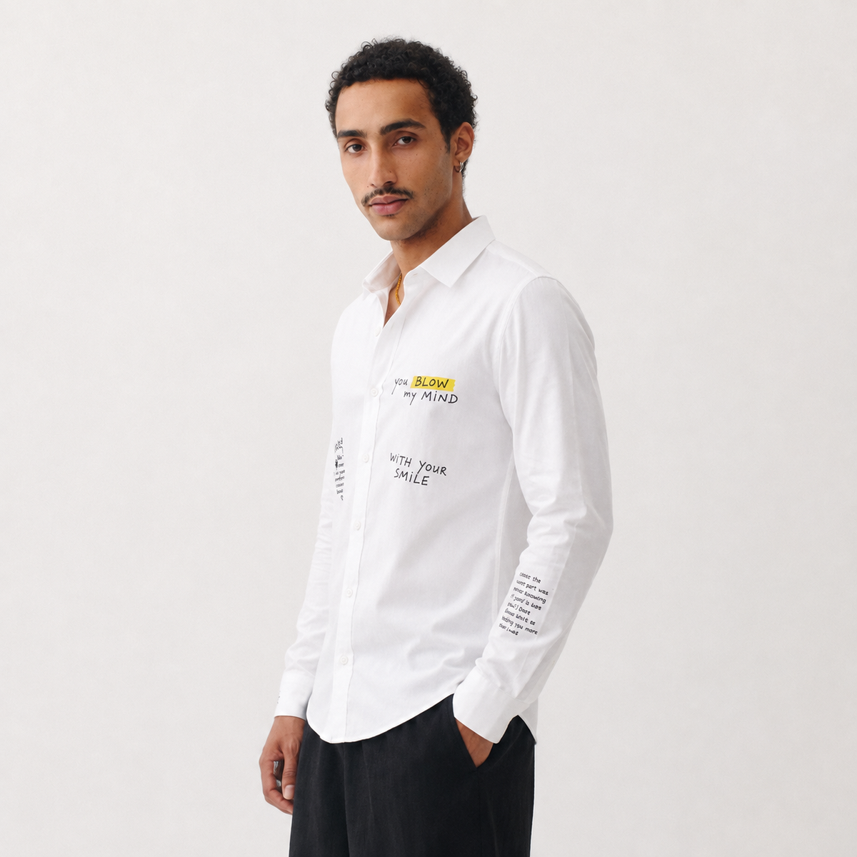Mindscape White Cotton Shirt