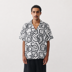 Monochrome Maze Resort Shirt