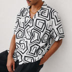 Monochrome Maze Resort Shirt