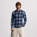 Navy Checked Cotton Shirt