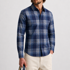 Navy Checked Cotton Shirt