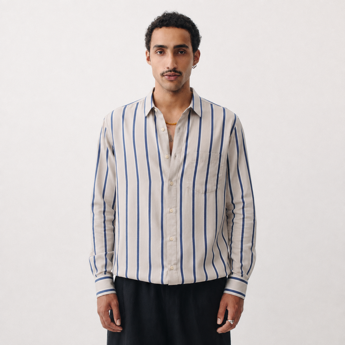 Sand Stripe Cotton Shirt