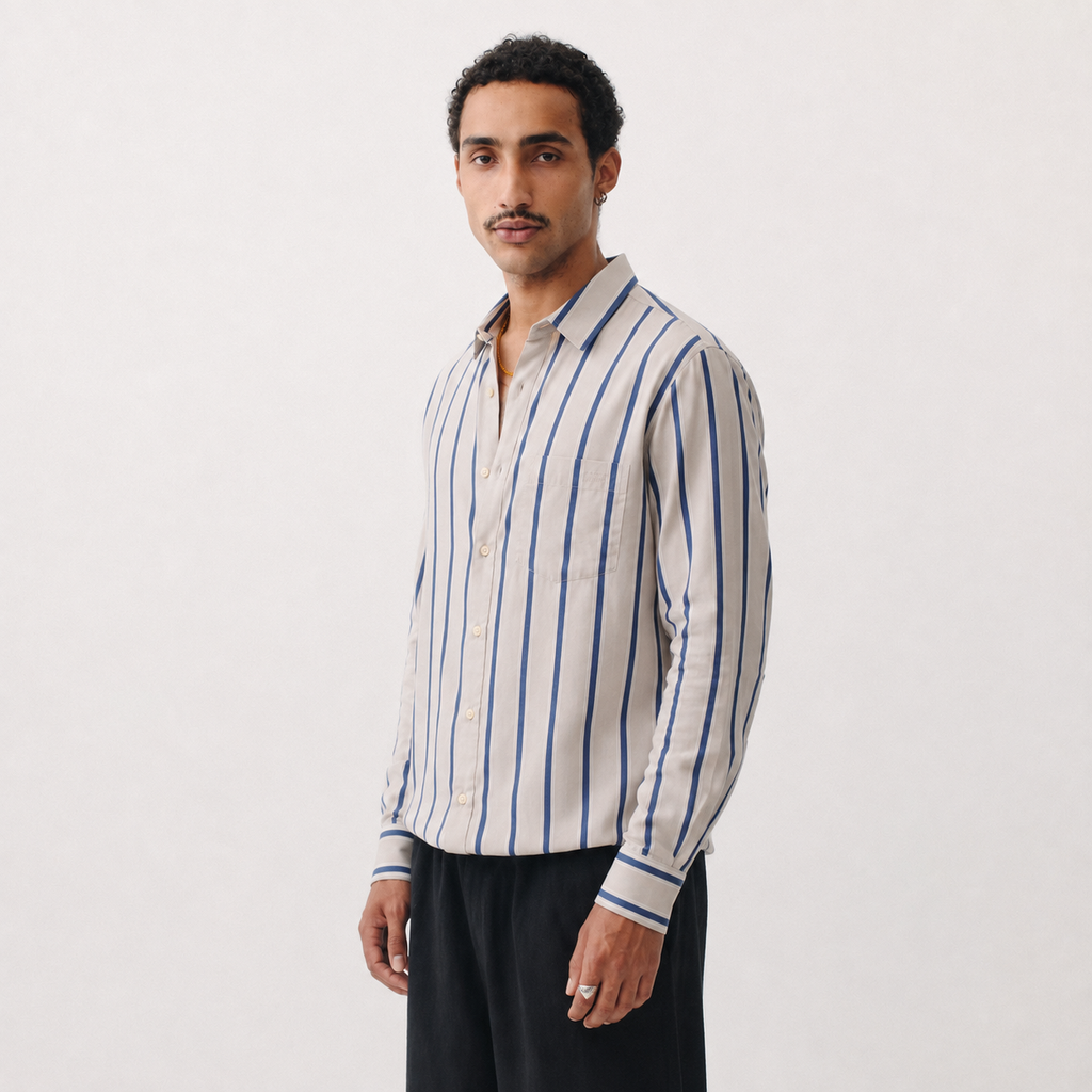 Sand Stripe Cotton Shirt