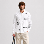 Script White Cotton Shirt