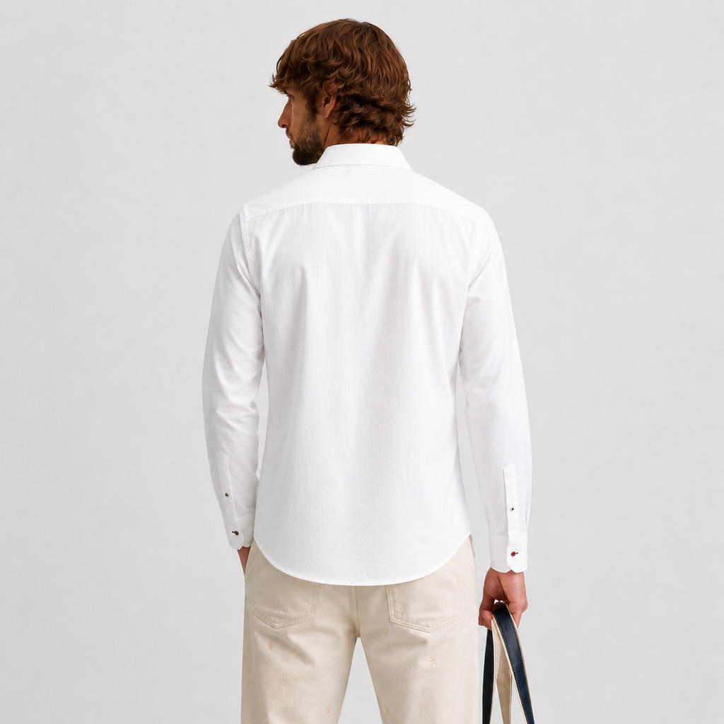 Script White Cotton Shirt