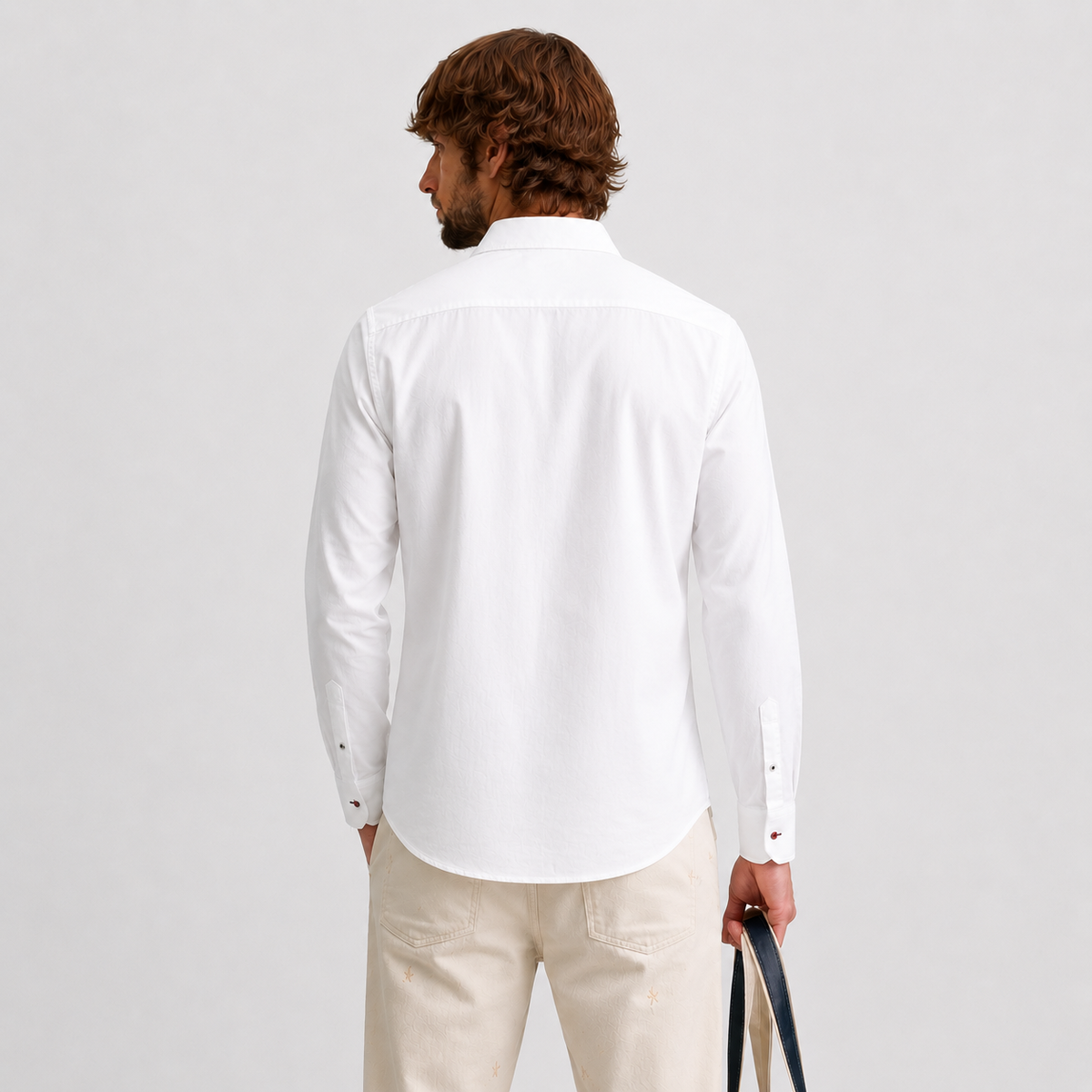 Script White Cotton Shirt
