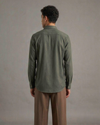 Olive Green  Cotton Stretch Shirt