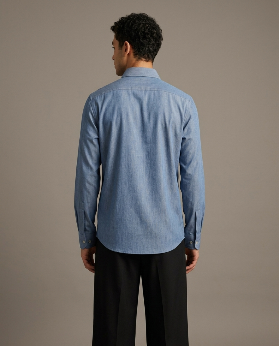Sky Blue Cotton Stretch Shirt